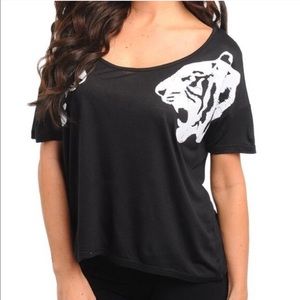 Black Short Sleeve Tiger top